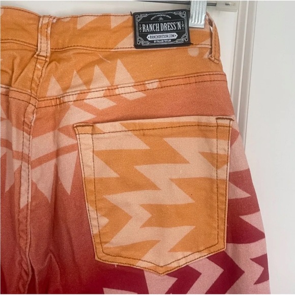 Rare RANCH DRESS'N Aztec Bronco Cowboy Horse Western Rodeo Bucking Flare Pants12 - Picture 3 of 9